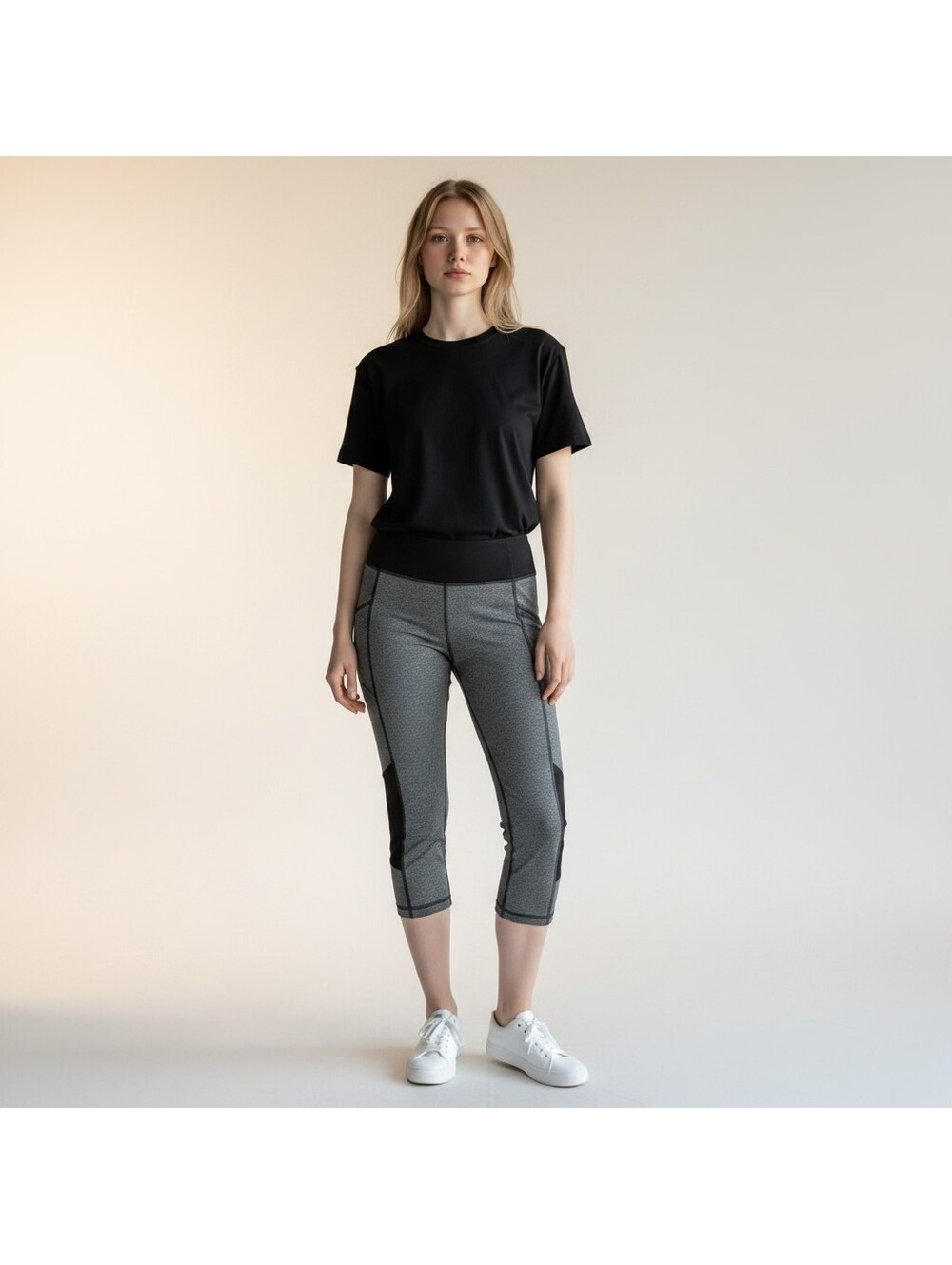 Xersion Activewear Leggings Women S Small Gray Capri Yoga Pull On Fitted